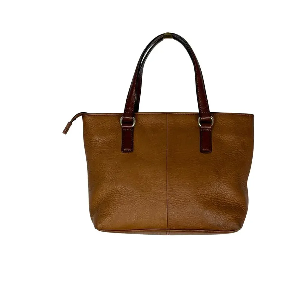 Fossil Light Brown Pebbled Leather Mini Satchel Bag Handbag